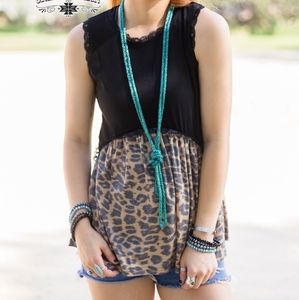 NWT Crazy Train Leopard Sleeveless Shirt - LARGE